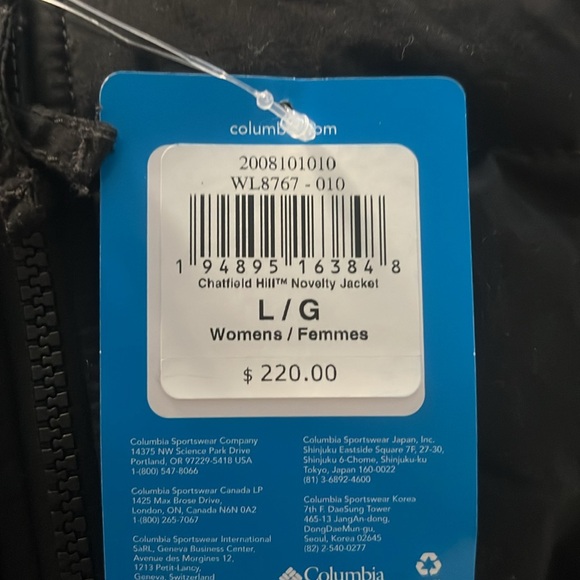 NWT Columbia SportswearWater-resistant fabric pushes back jackets/hoodies size L - Picture 8 of 8